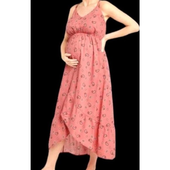 **Isabel** Maternity Summer Sundress By Ingrid & Isabel Hi-Lo Paisley Medium - Picture 1 of 4
